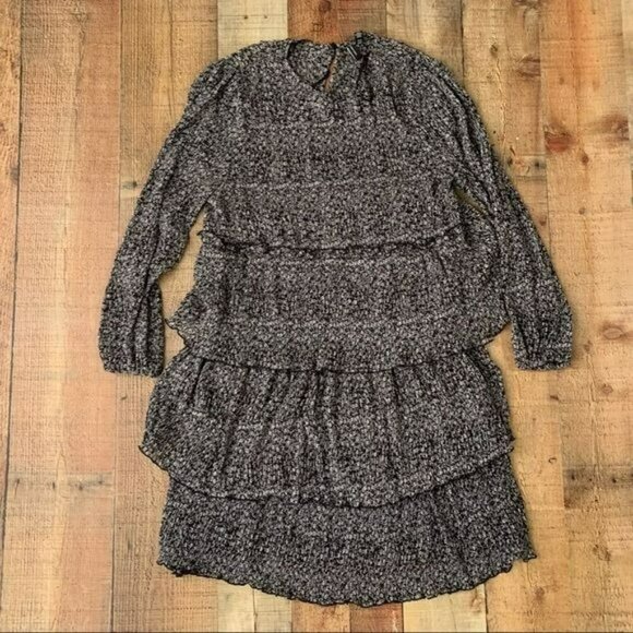 Vero moda long sleeve tiered mini smock flower dress - S - Picture 1 of 7